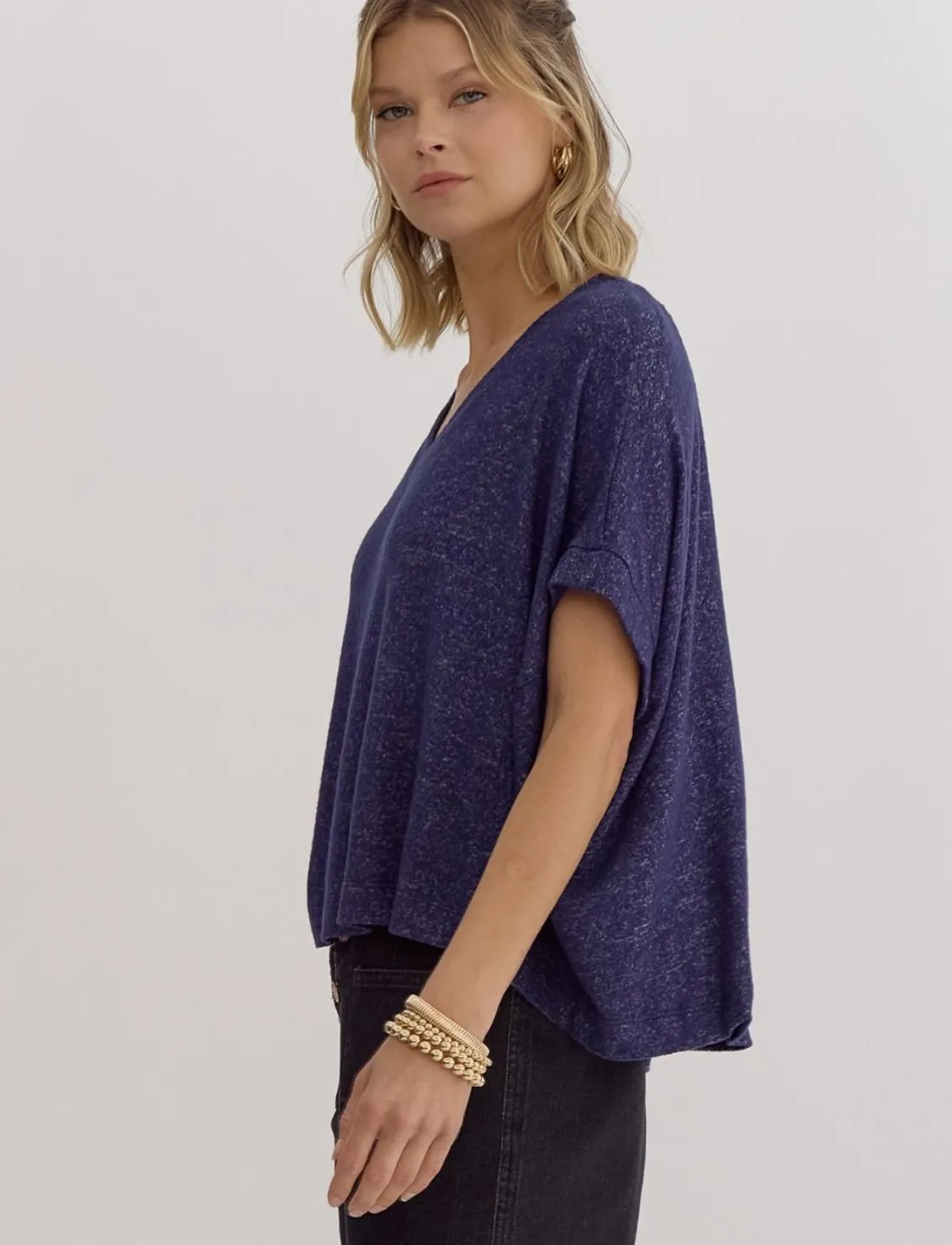 Super Soft Knit V-Neck Tee