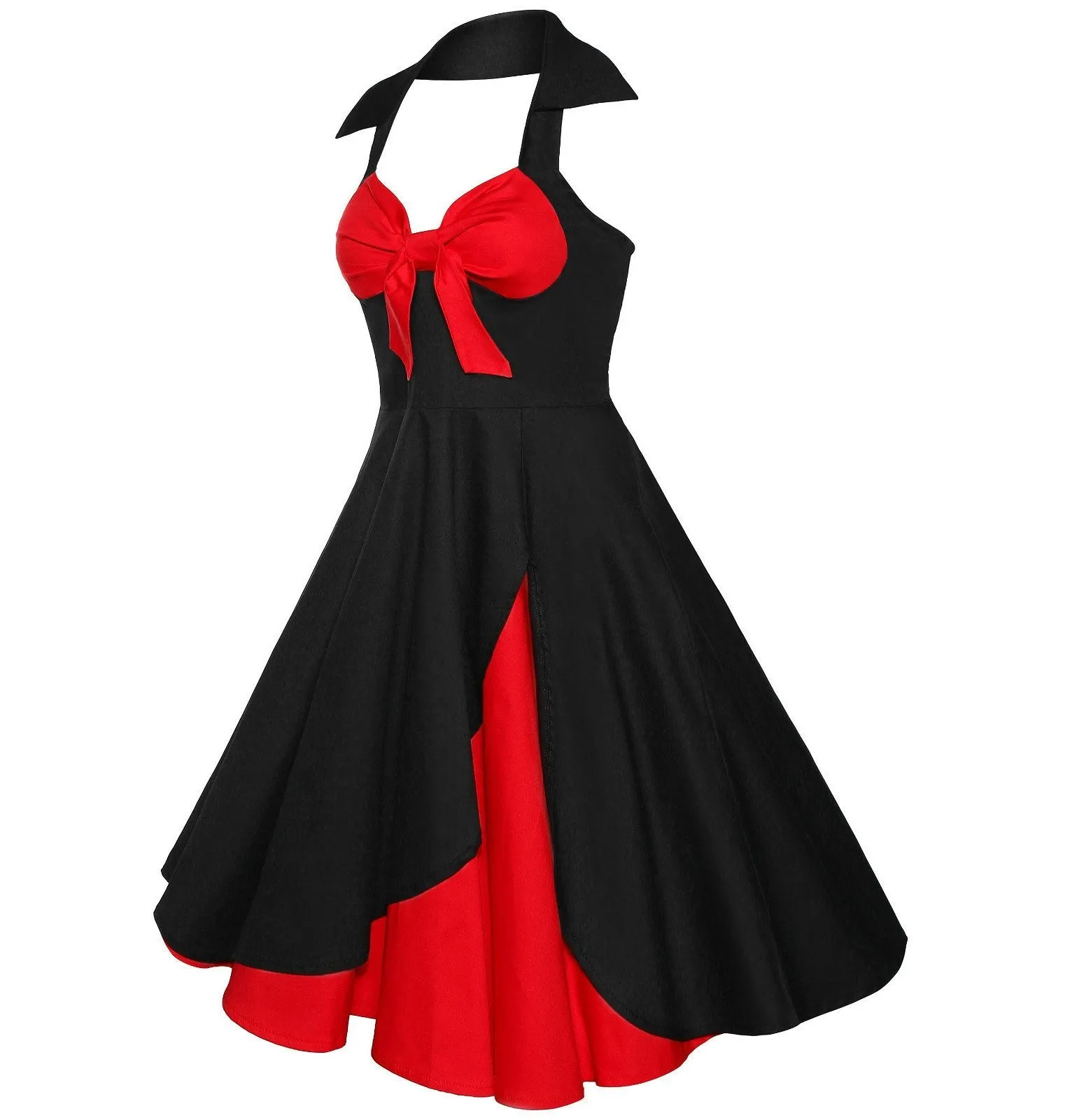 Swing Style Halter 50s Vintage Dresses for Women 1950s