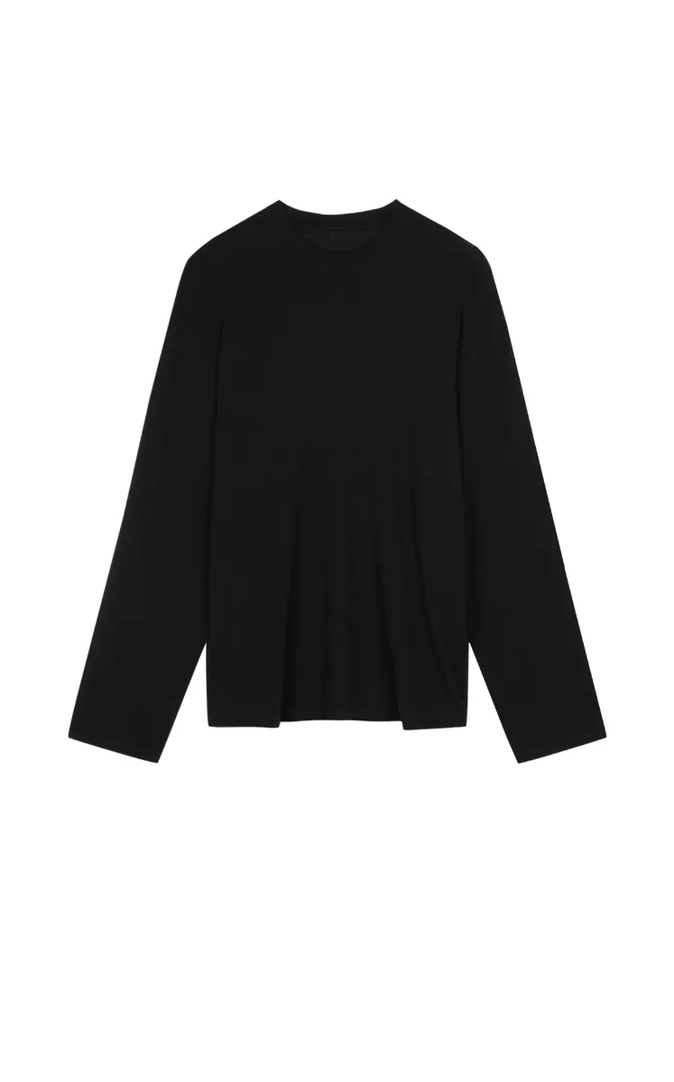 T-shirt / JNBY Tencel-Cashmere Relaxed Fit Long Sleeve T-Shirt
