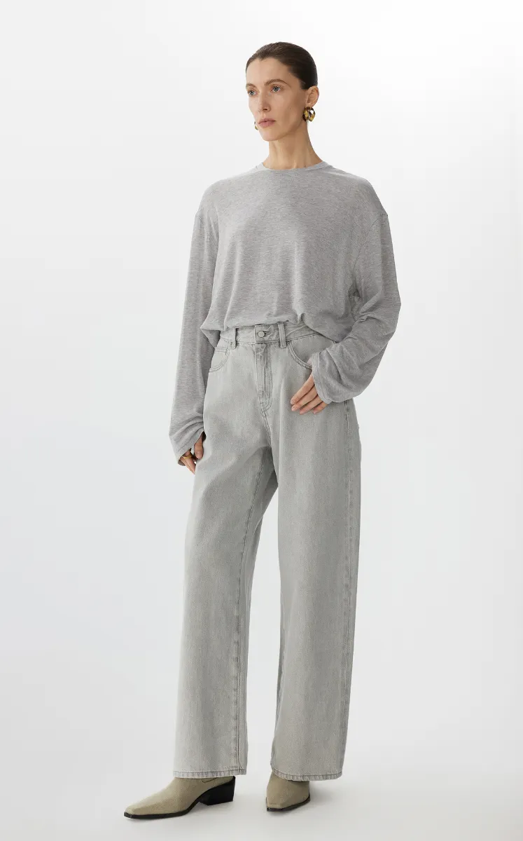 T-shirt / JNBY Tencel-Cashmere Relaxed Fit Long Sleeve T-Shirt