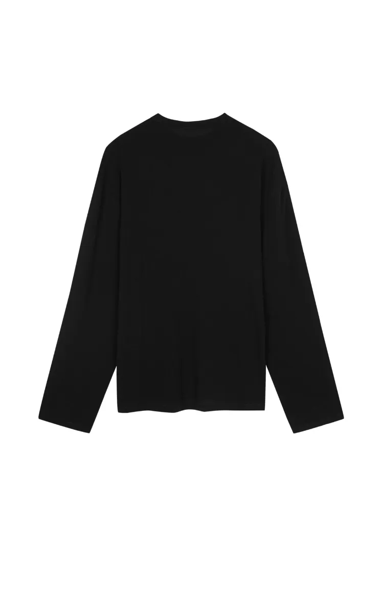 T-shirt / JNBY Tencel-Cashmere Relaxed Fit Long Sleeve T-Shirt