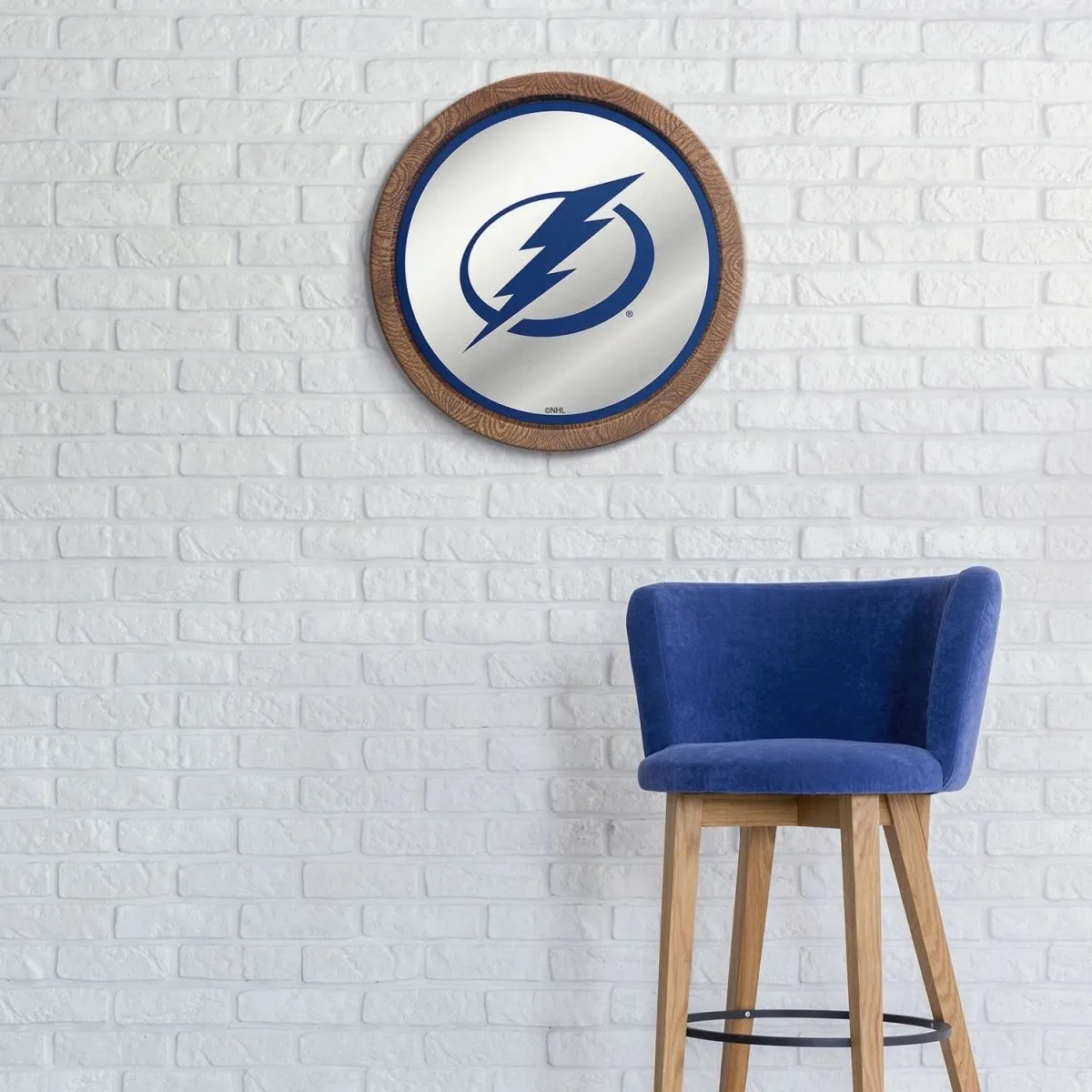 Tampa Bay Lightning: Mirrored Barrel Top Wall Sign