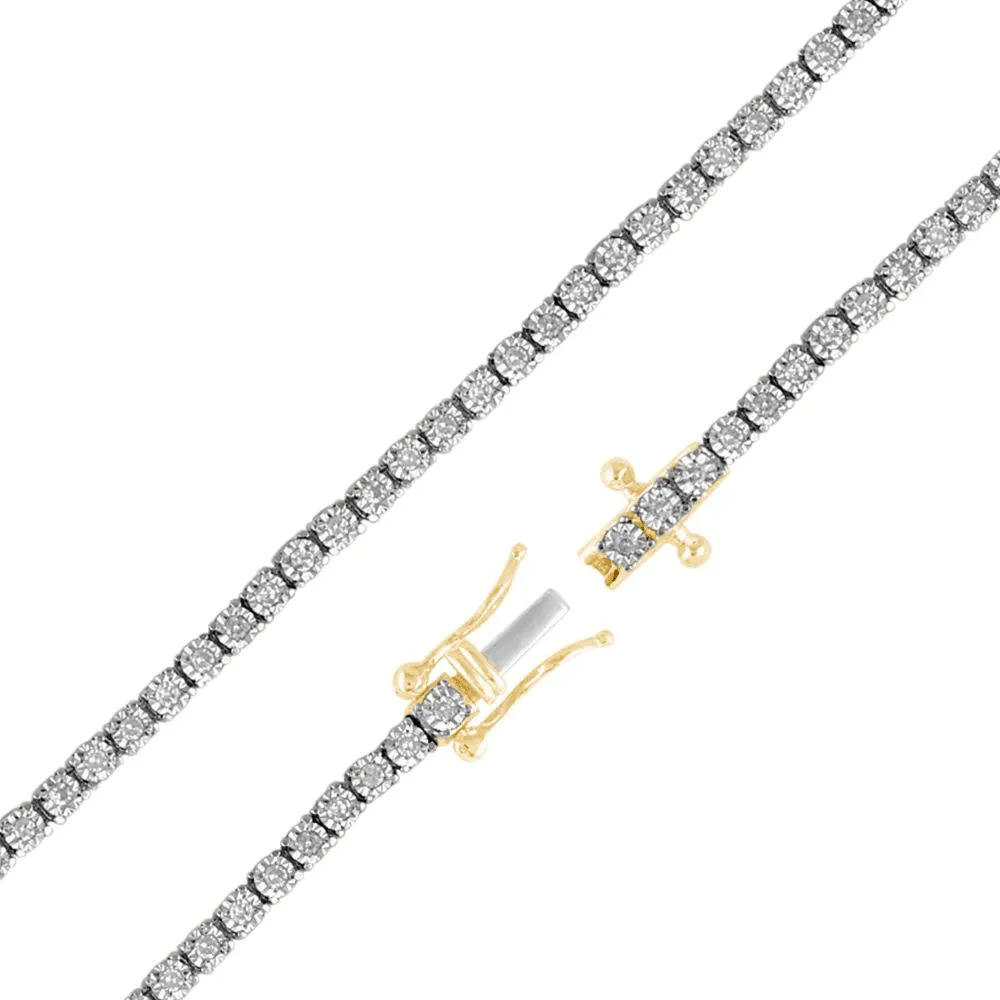 Tennis Bracelet with 1/2ct of Diamonds in 9ct Yellow Gold