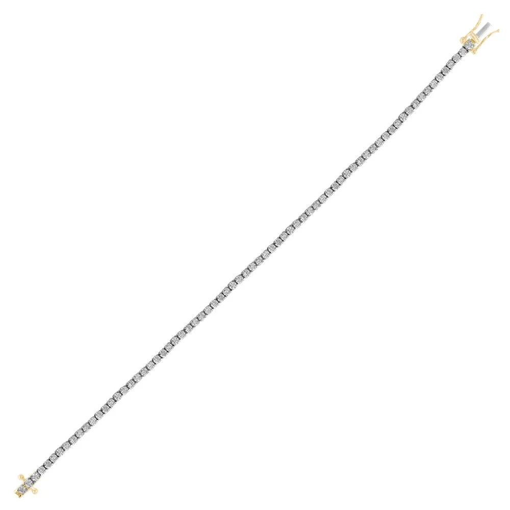 Tennis Bracelet with 1/2ct of Diamonds in 9ct Yellow Gold