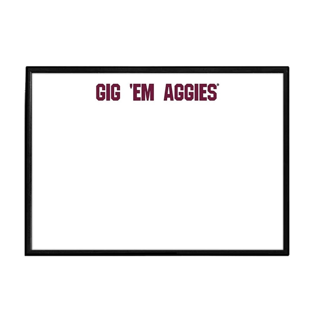 Texas A&M Aggies: Gig Em' Aggies - Framed Dry Erase Board