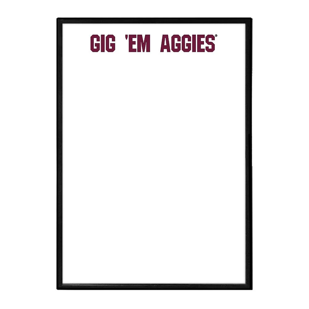Texas A&M Aggies: Gig Em' Aggies - Framed Dry Erase Board