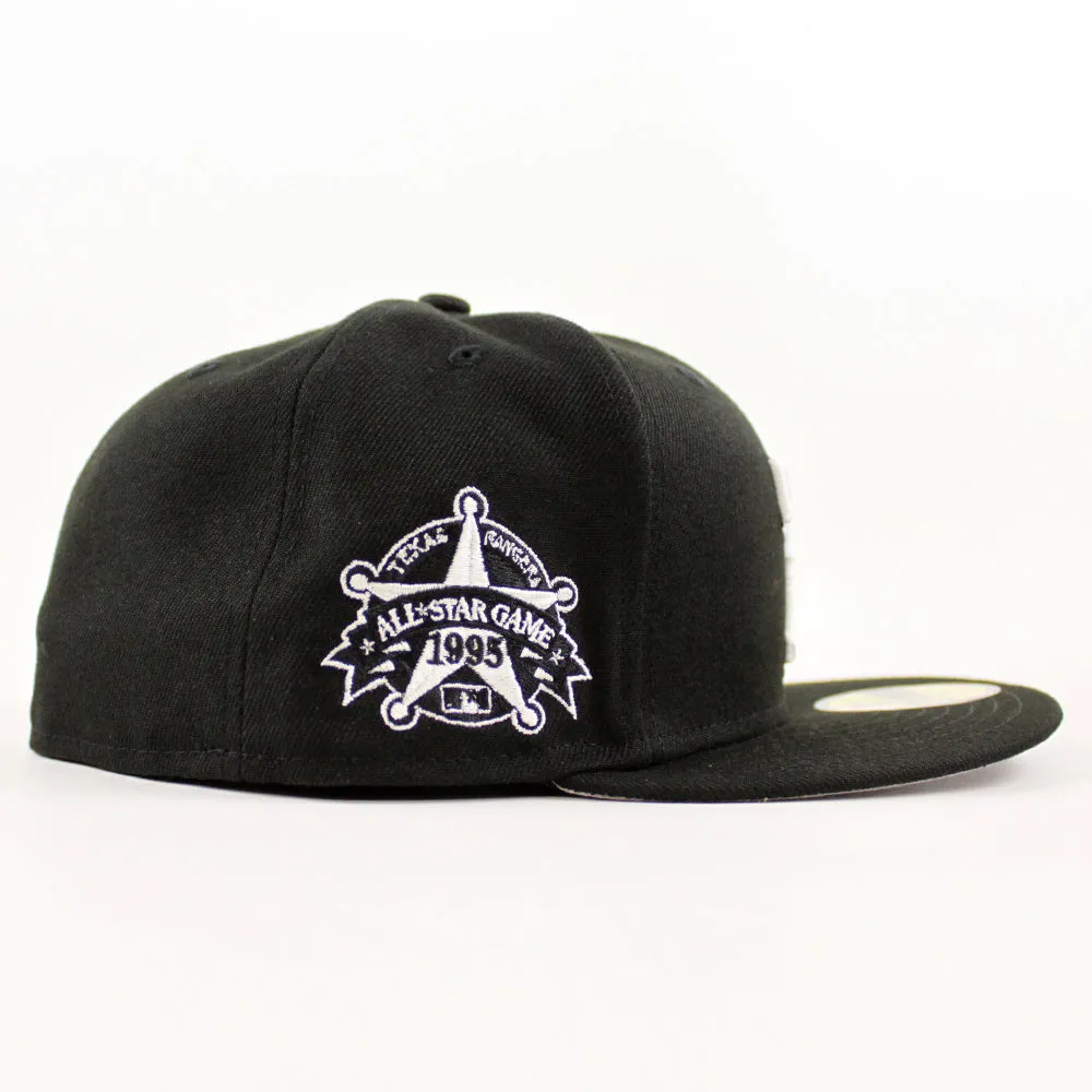 Texas Rangers World Series New Era 59Fifty Fitted hat (Black White Gray Under Brim)