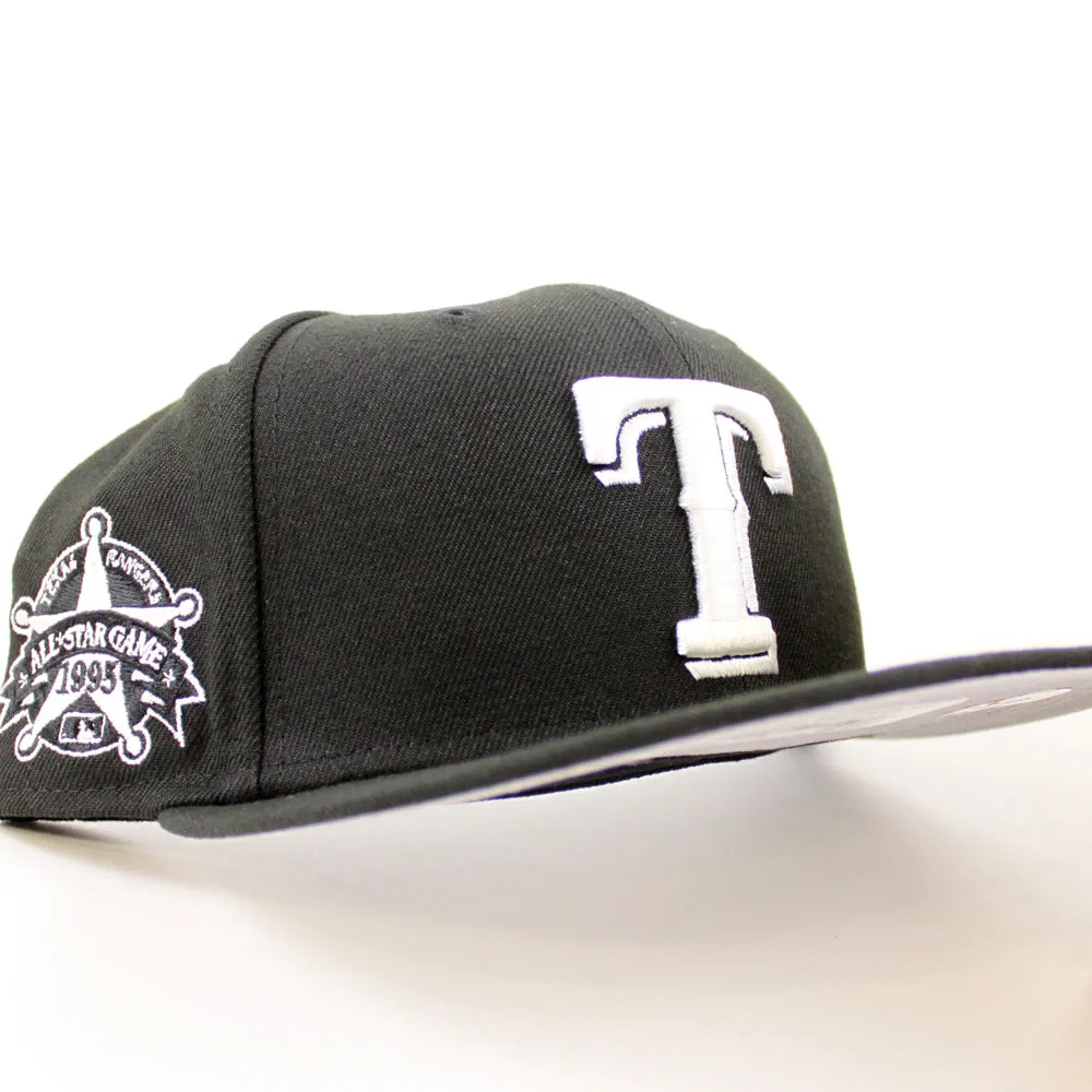 Texas Rangers World Series New Era 59Fifty Fitted hat (Black White Gray Under Brim)