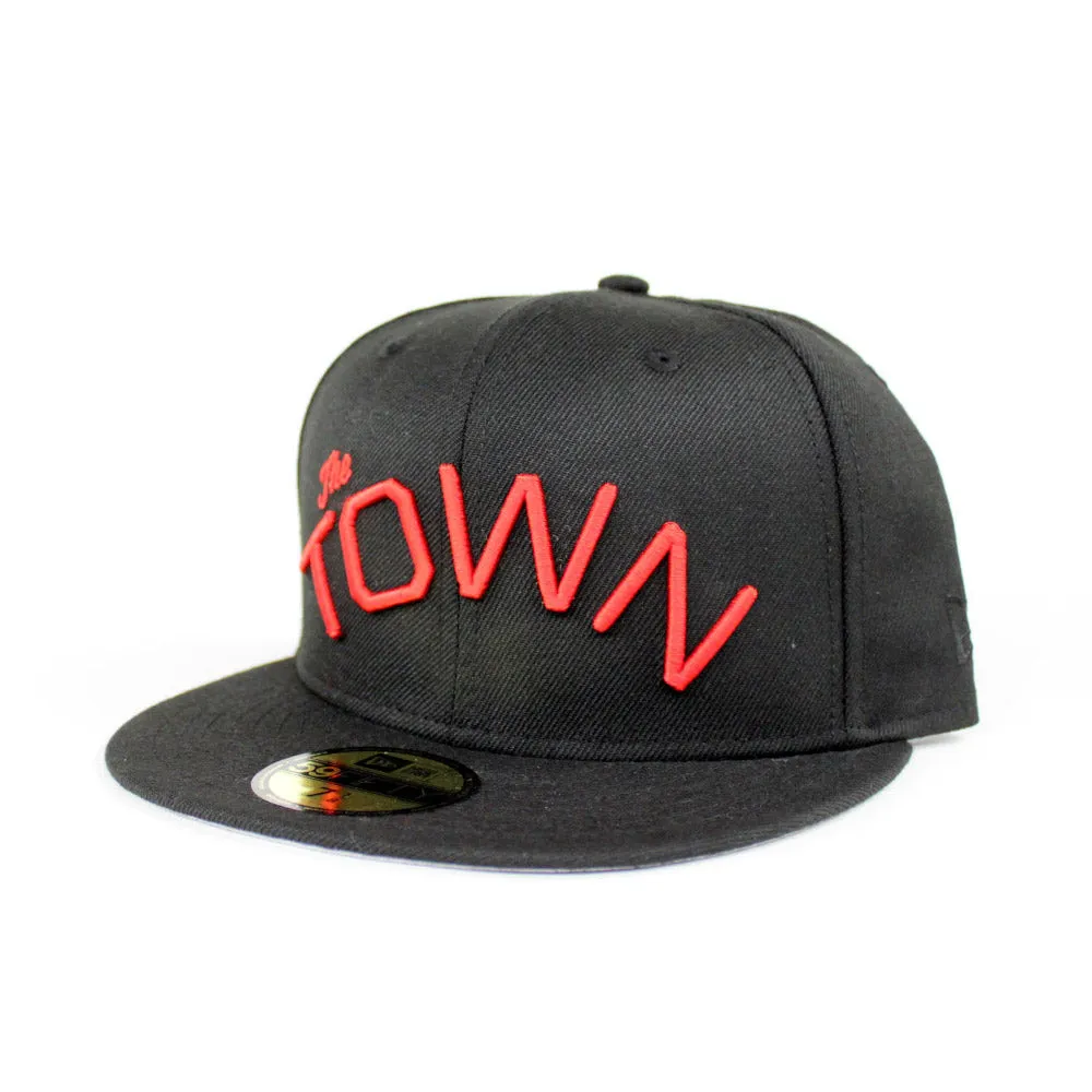The Town Golden State Warriors New Era 59Fifty Fitted Hat (Black Red Gray Under Brim)
