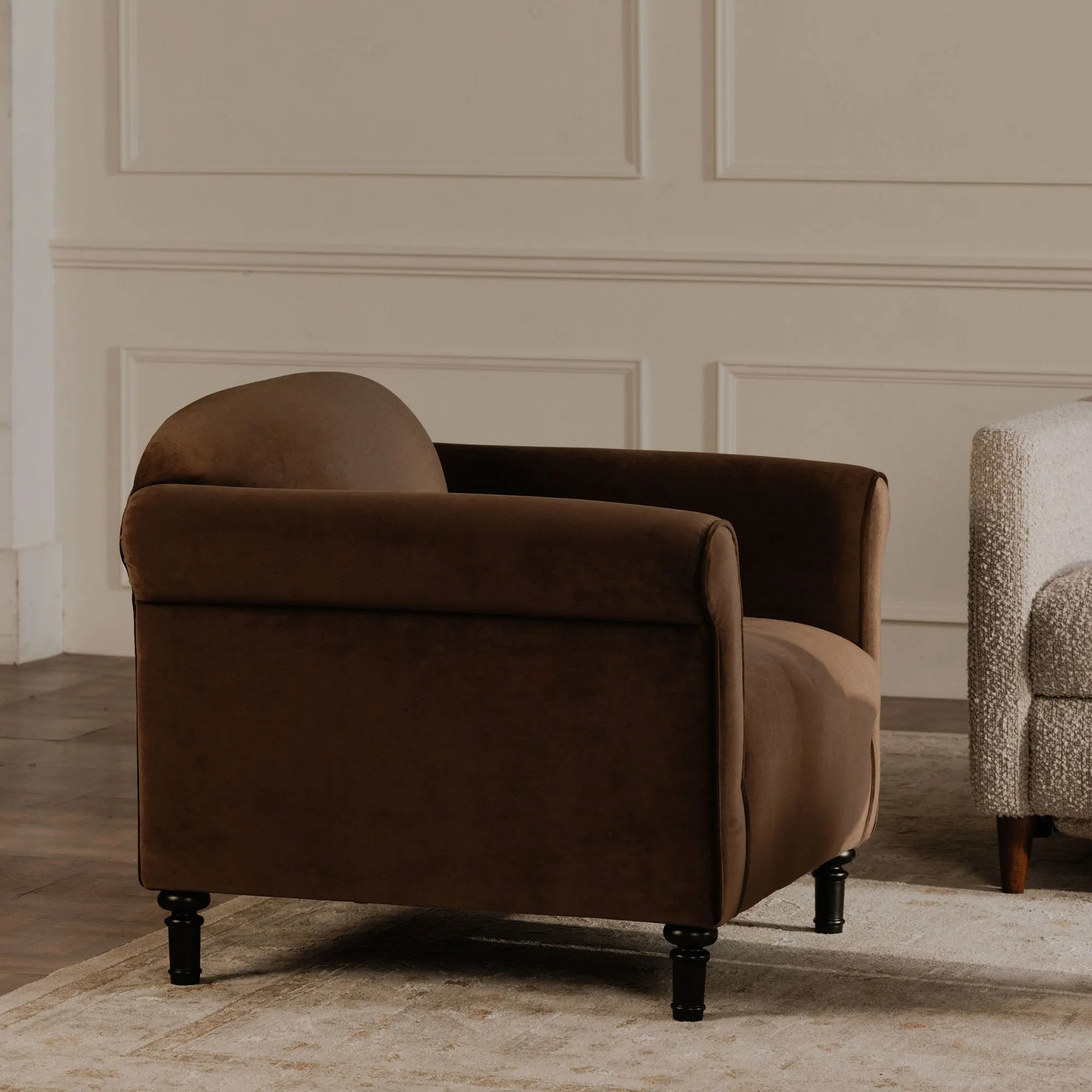 Timeless Luxury Velvet Faux Mohair Accent Chair