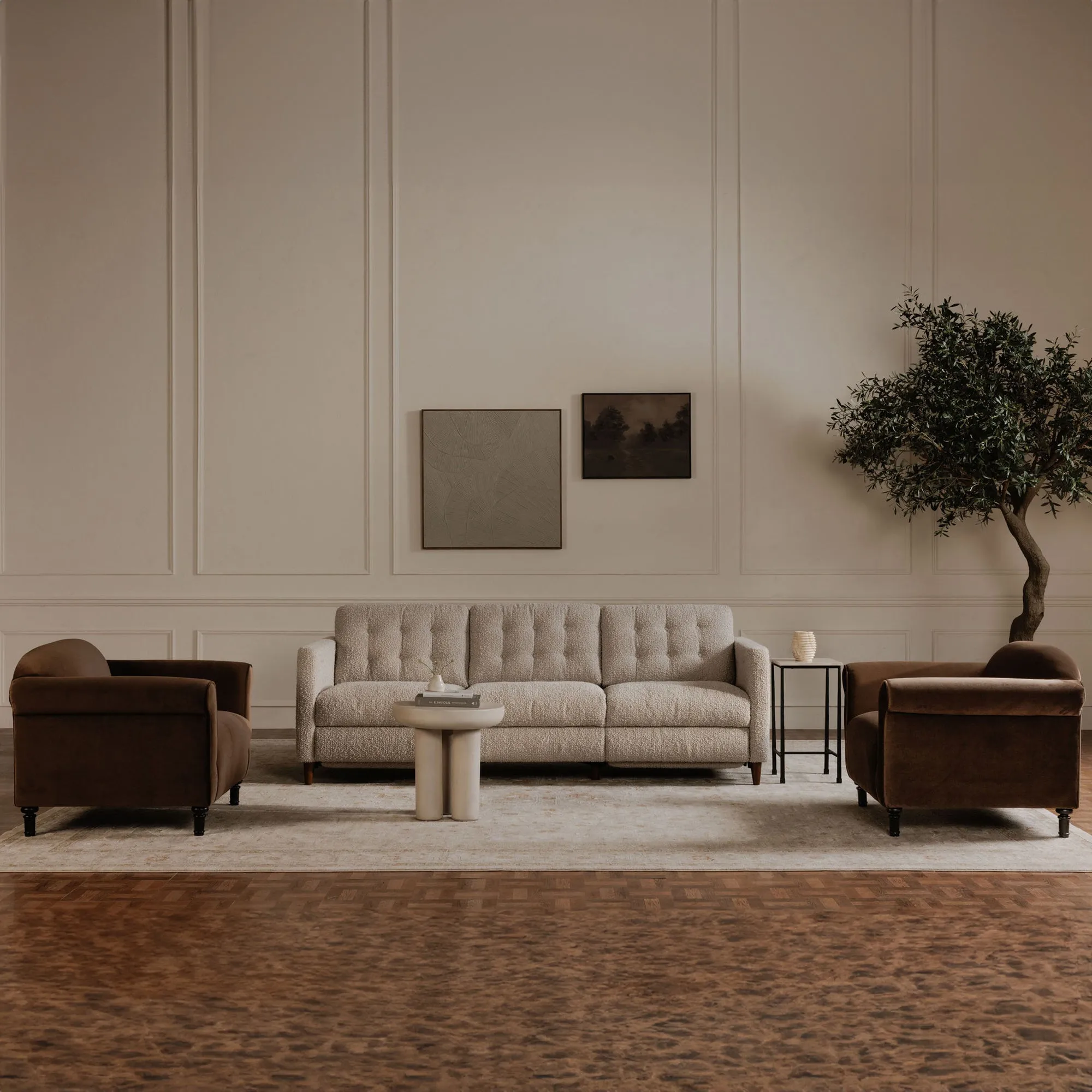 Timeless Luxury Velvet Faux Mohair Accent Chair