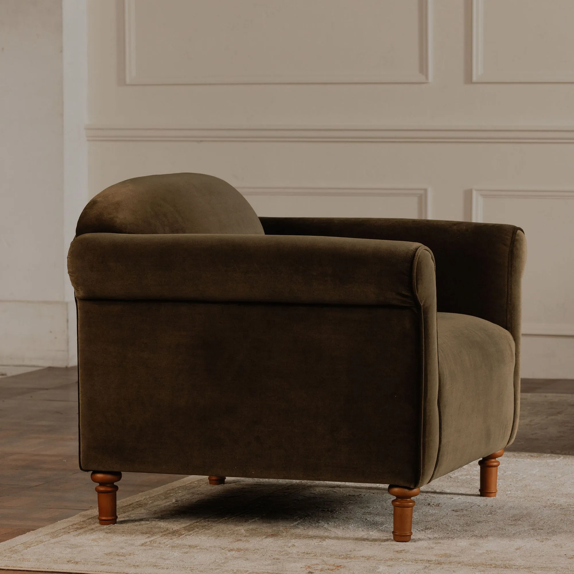 Timeless Luxury Velvet Faux Mohair Accent Chair
