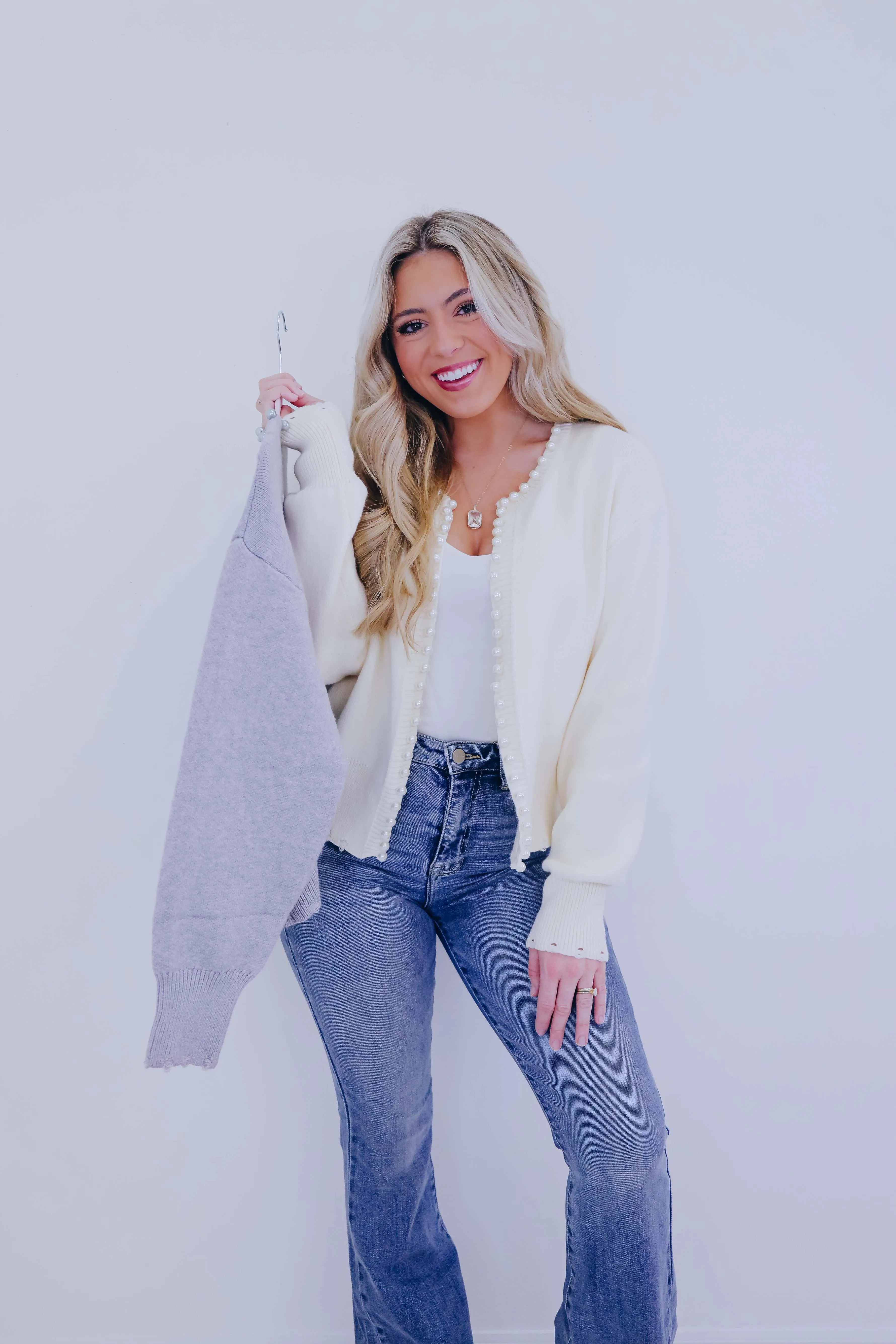 Tipton Timeless Pearl Knit Cardigan- 2 Colors