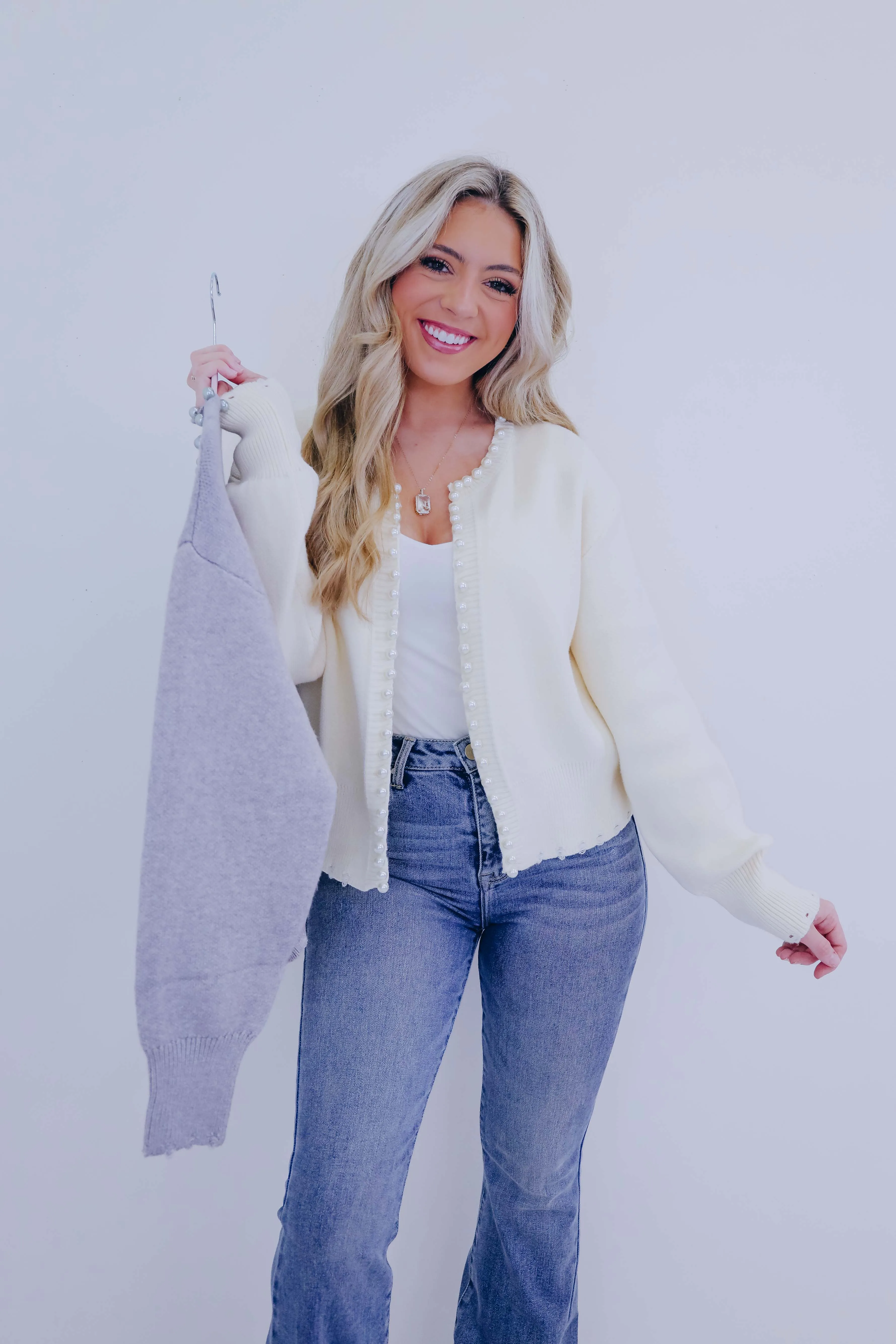 Tipton Timeless Pearl Knit Cardigan- 2 Colors