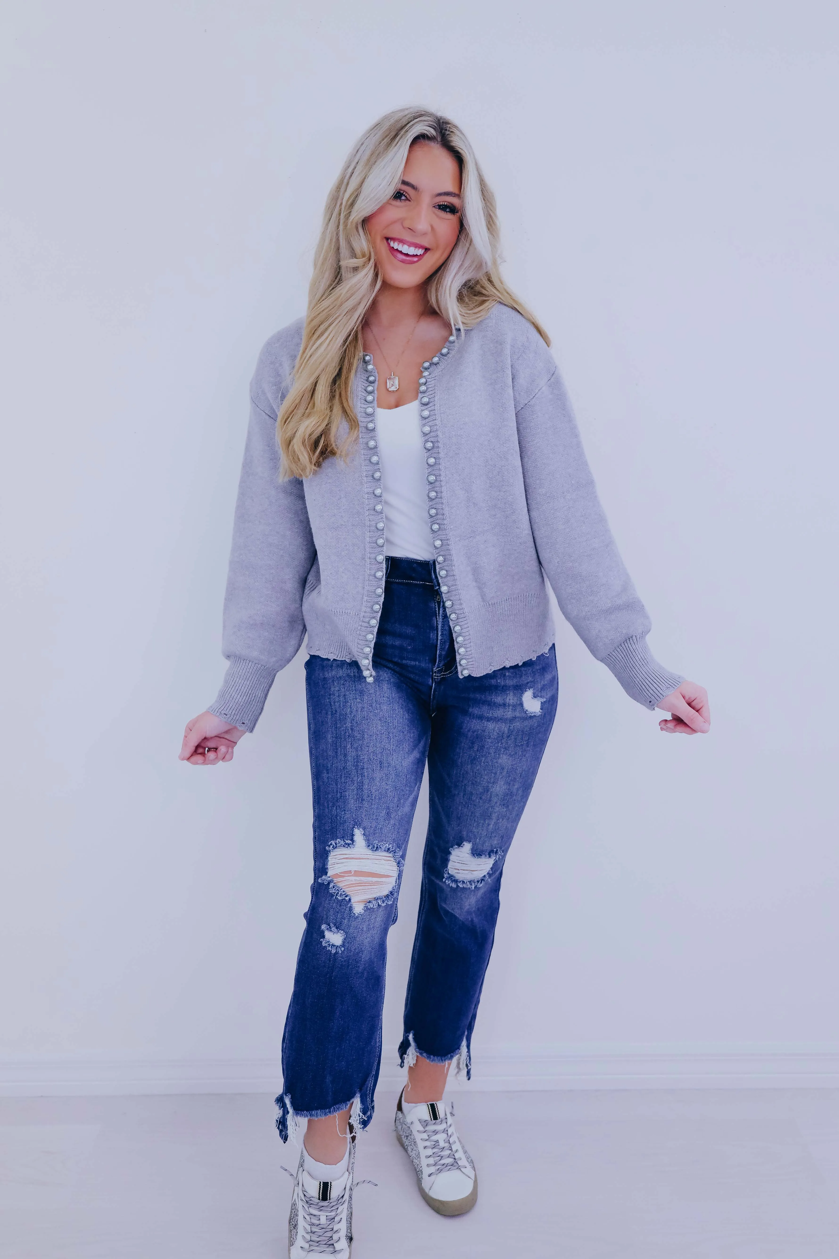 Tipton Timeless Pearl Knit Cardigan- 2 Colors
