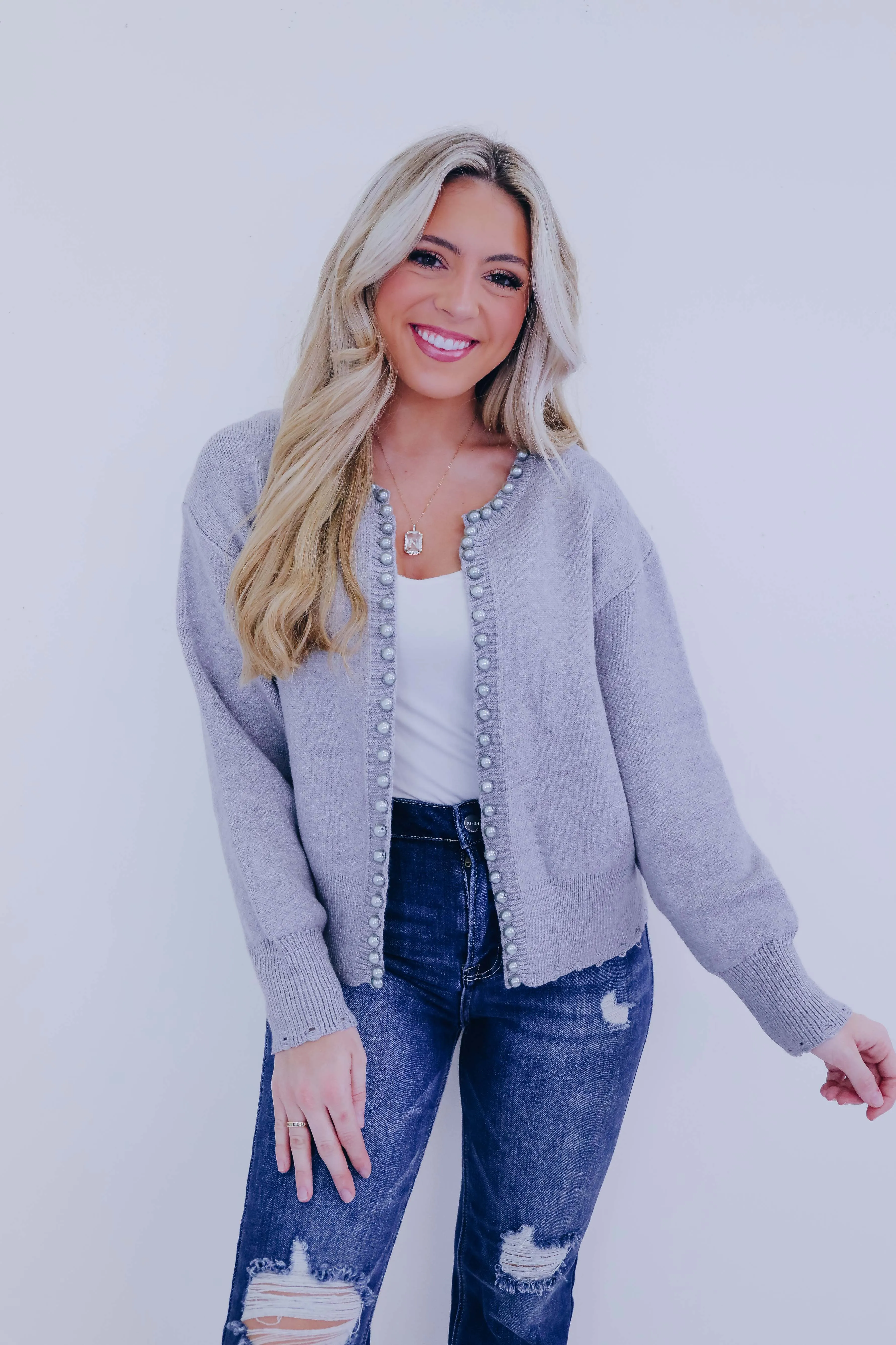 Tipton Timeless Pearl Knit Cardigan- 2 Colors