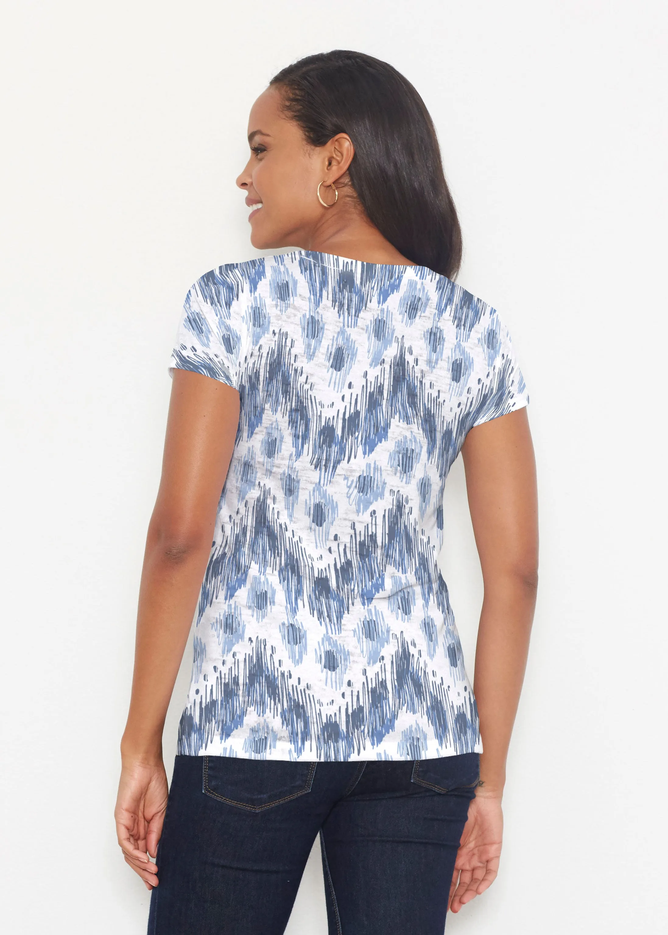 Tonal Waves Blue (7804) ~ Signature Short Sleeve Scoop Shirt