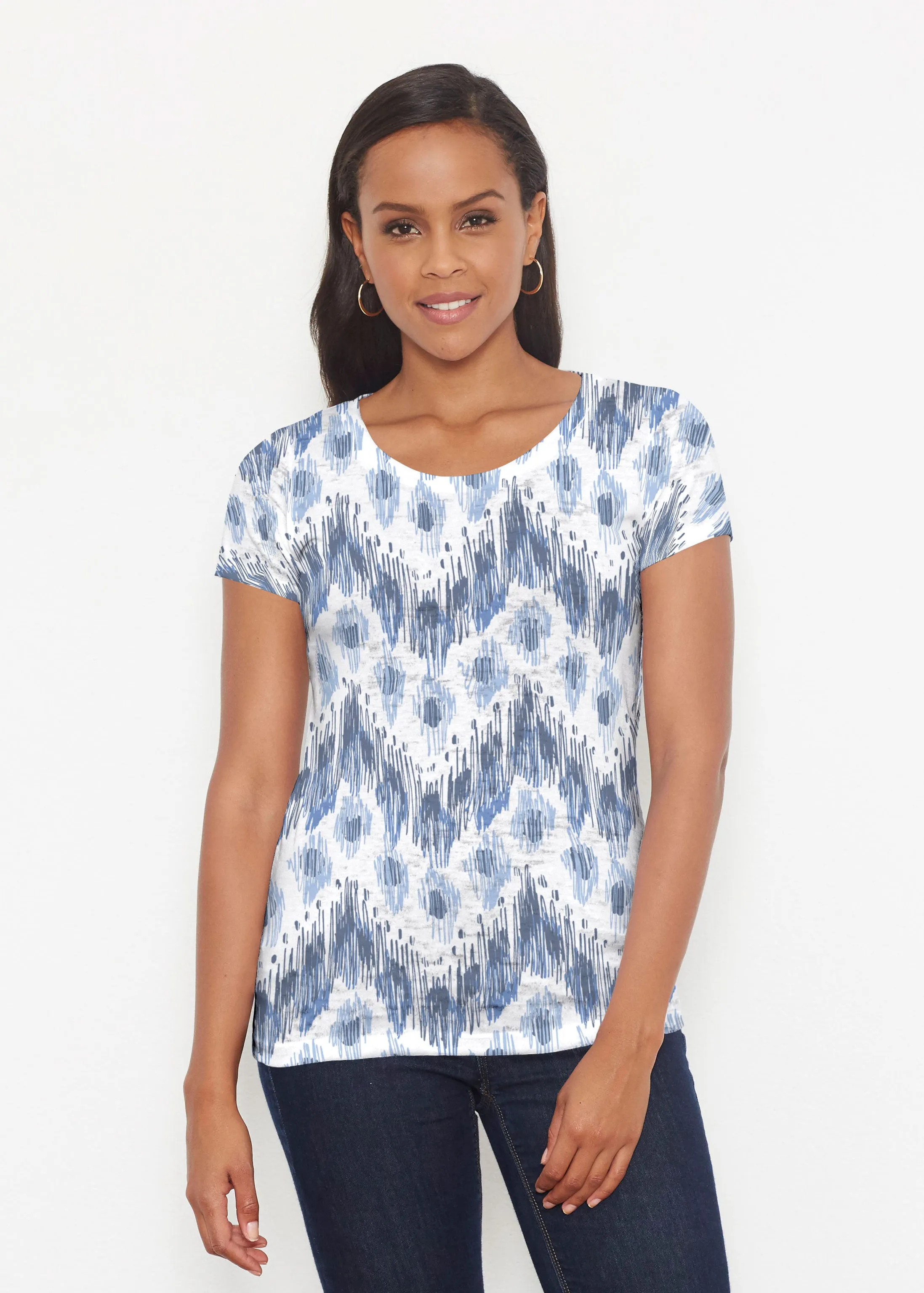 Tonal Waves Blue (7804) ~ Signature Short Sleeve Scoop Shirt