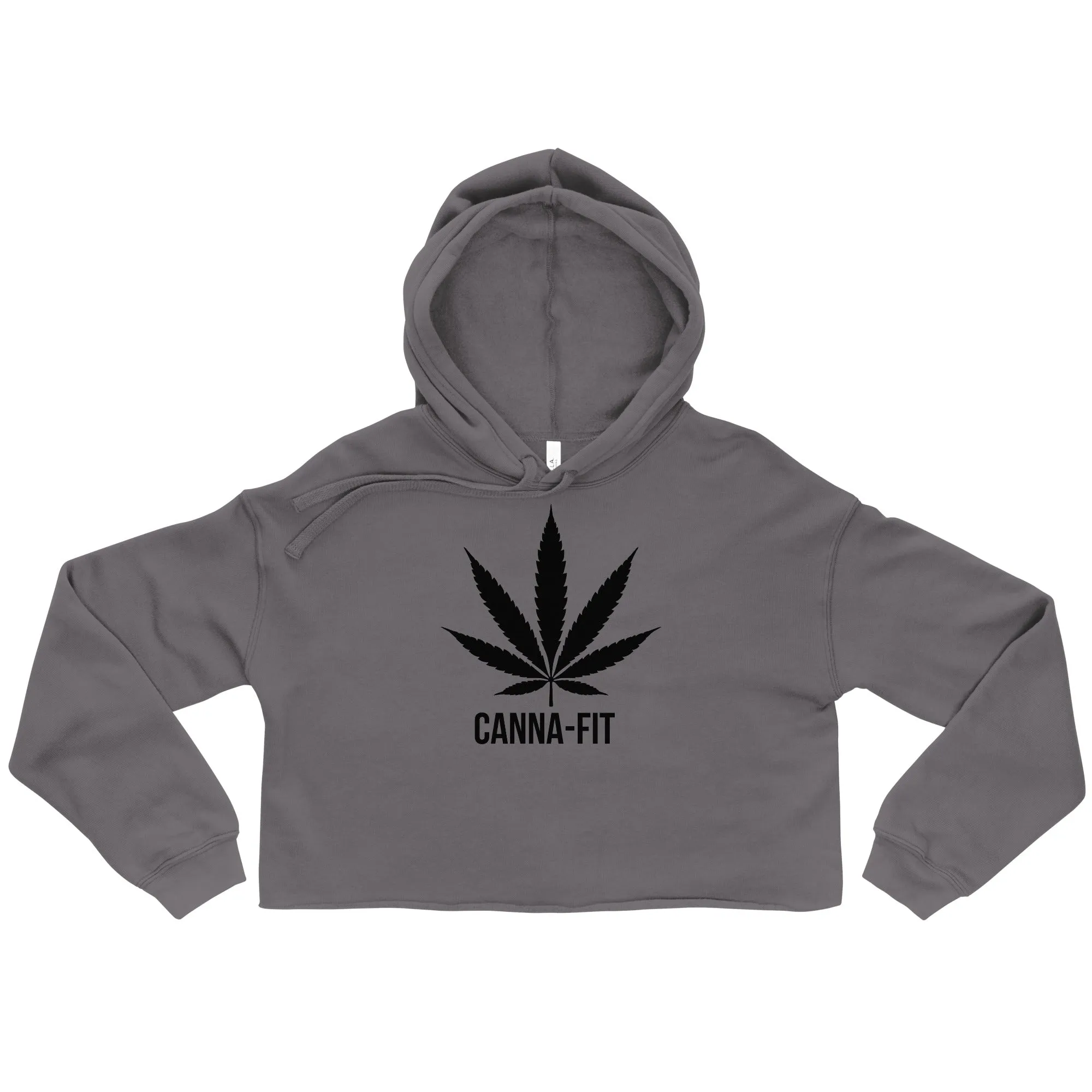Trendy Raw Canna-Fit Crop Hoodie