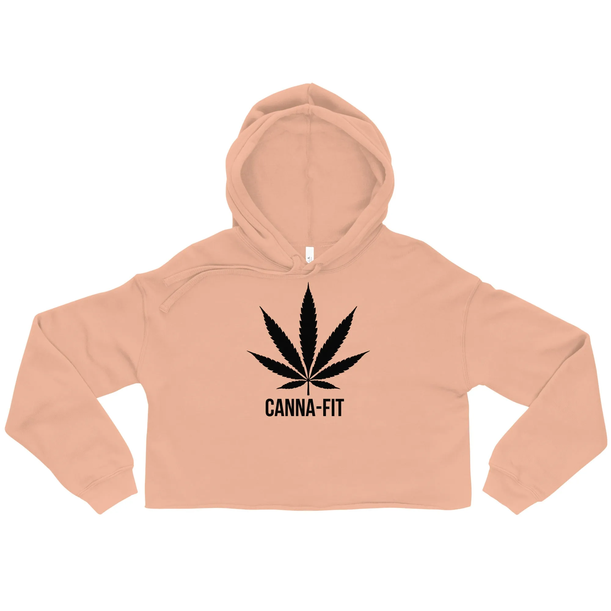 Trendy Raw Canna-Fit Crop Hoodie