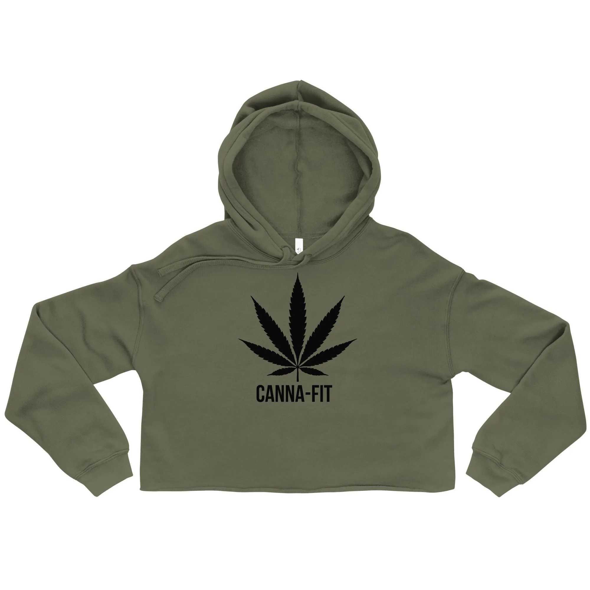 Trendy Raw Canna-Fit Crop Hoodie