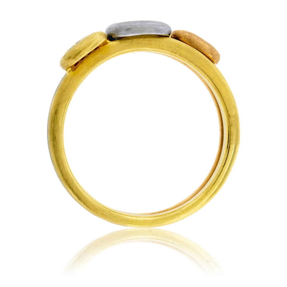 Tri Gold Diamond Fashion Stackable Ring