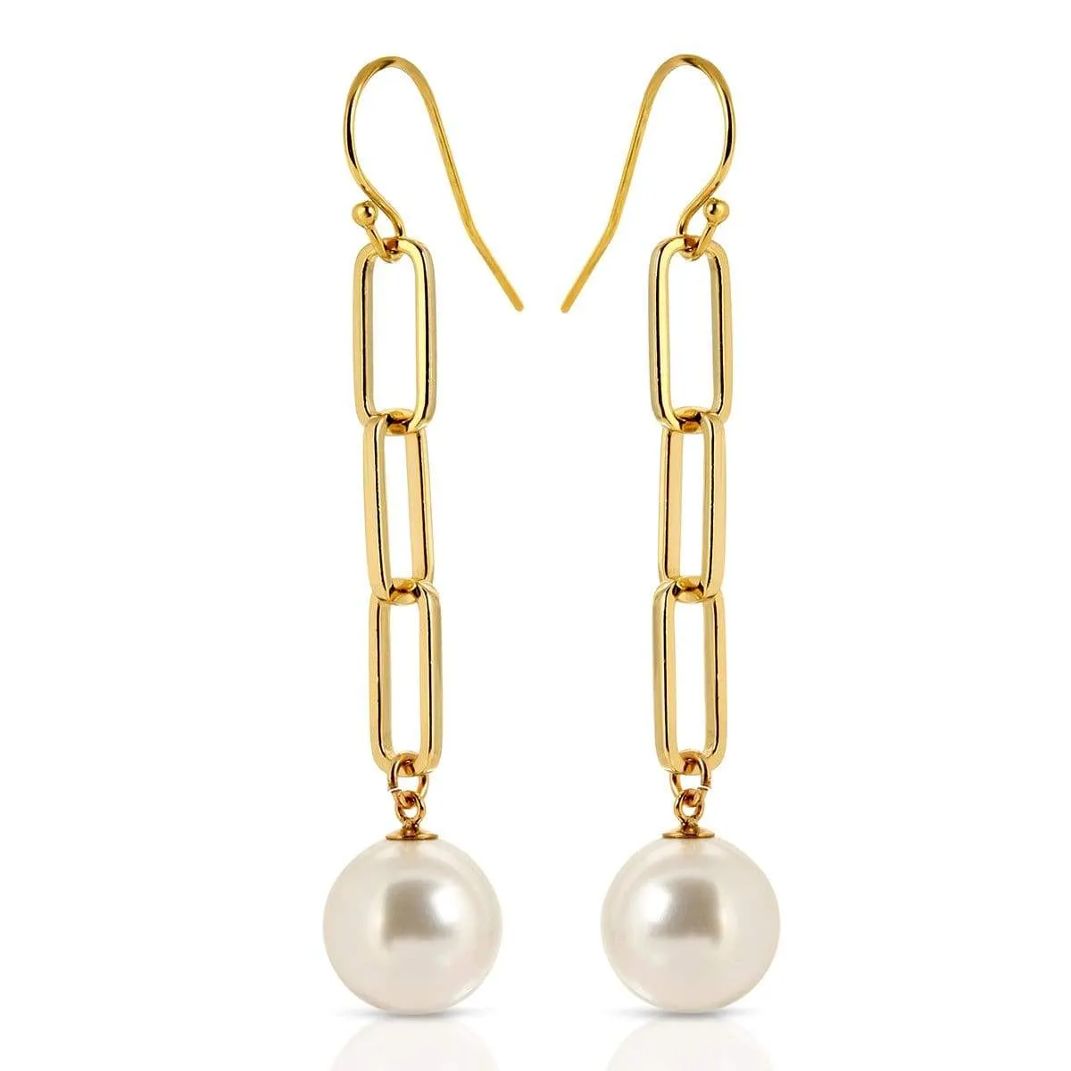 Triple Link Pearl Earrings