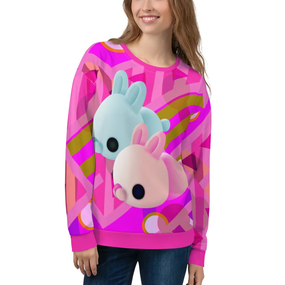 Unisex Sweatshirt, Kawaii Memphis Bunnies