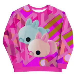 Unisex Sweatshirt, Kawaii Memphis Bunnies