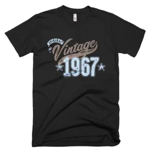 Unisex Year of Birth, 1967, "Vintage" Typographic T-Shirt