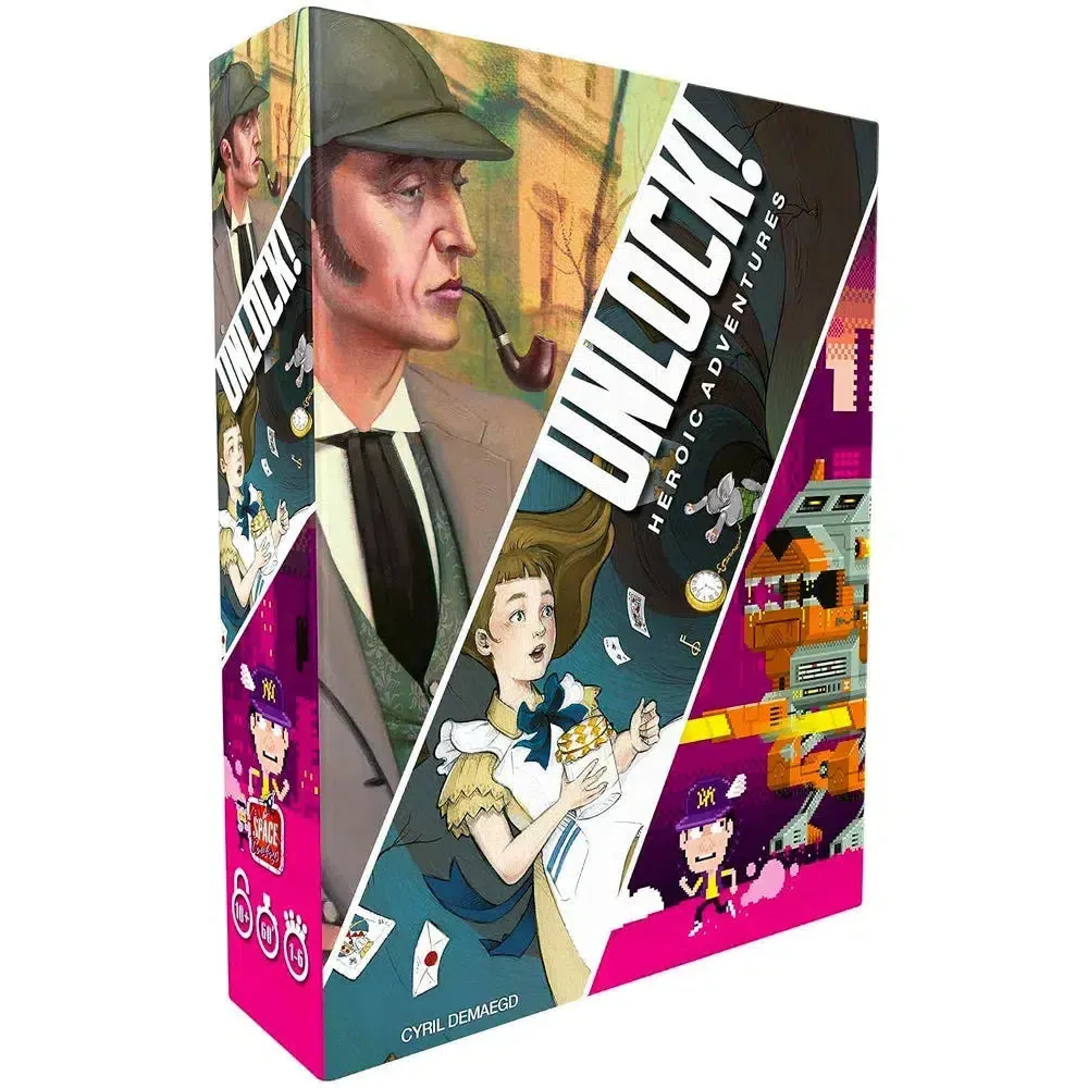 Unlock! Heroic Adventures - Cooperative Escape Room Board Game for Family, and Adults (1-6 Players, Ages 10 ) - Space Cowboys
