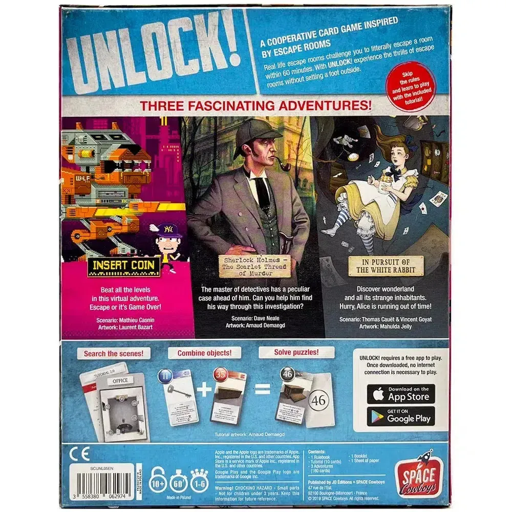 Unlock! Heroic Adventures - Cooperative Escape Room Board Game for Family, and Adults (1-6 Players, Ages 10 ) - Space Cowboys