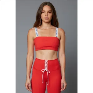 UO-Year Of Ours Kimberly Logo Band Sports Bra-Red