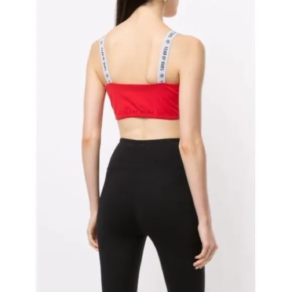 UO-Year Of Ours Kimberly Logo Band Sports Bra-Red