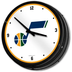 Utah Jazz: Retro Lighted Wall Clock