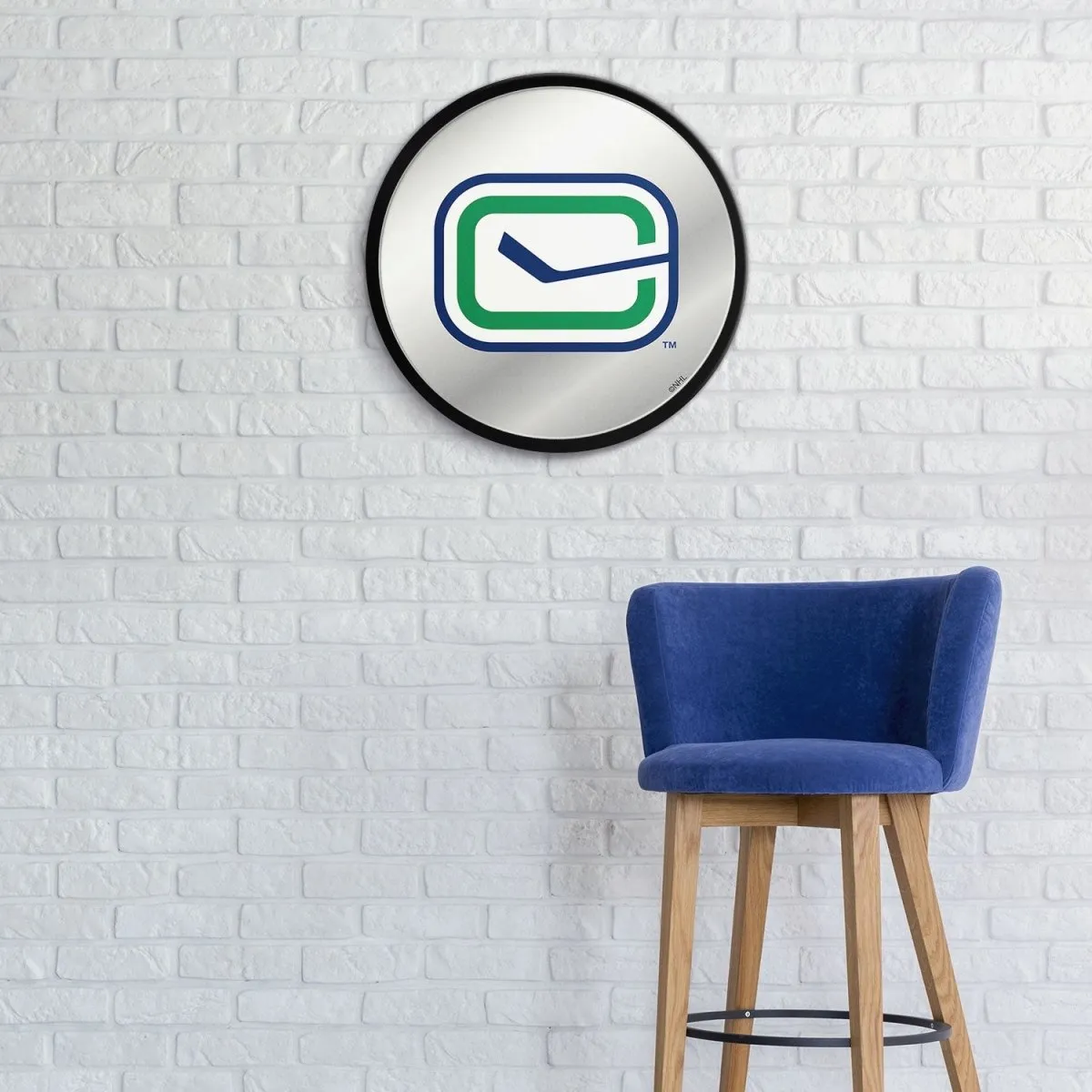 Vancouver Canucks: Secondary Logo - Modern Disc Mirrored Wall Sign