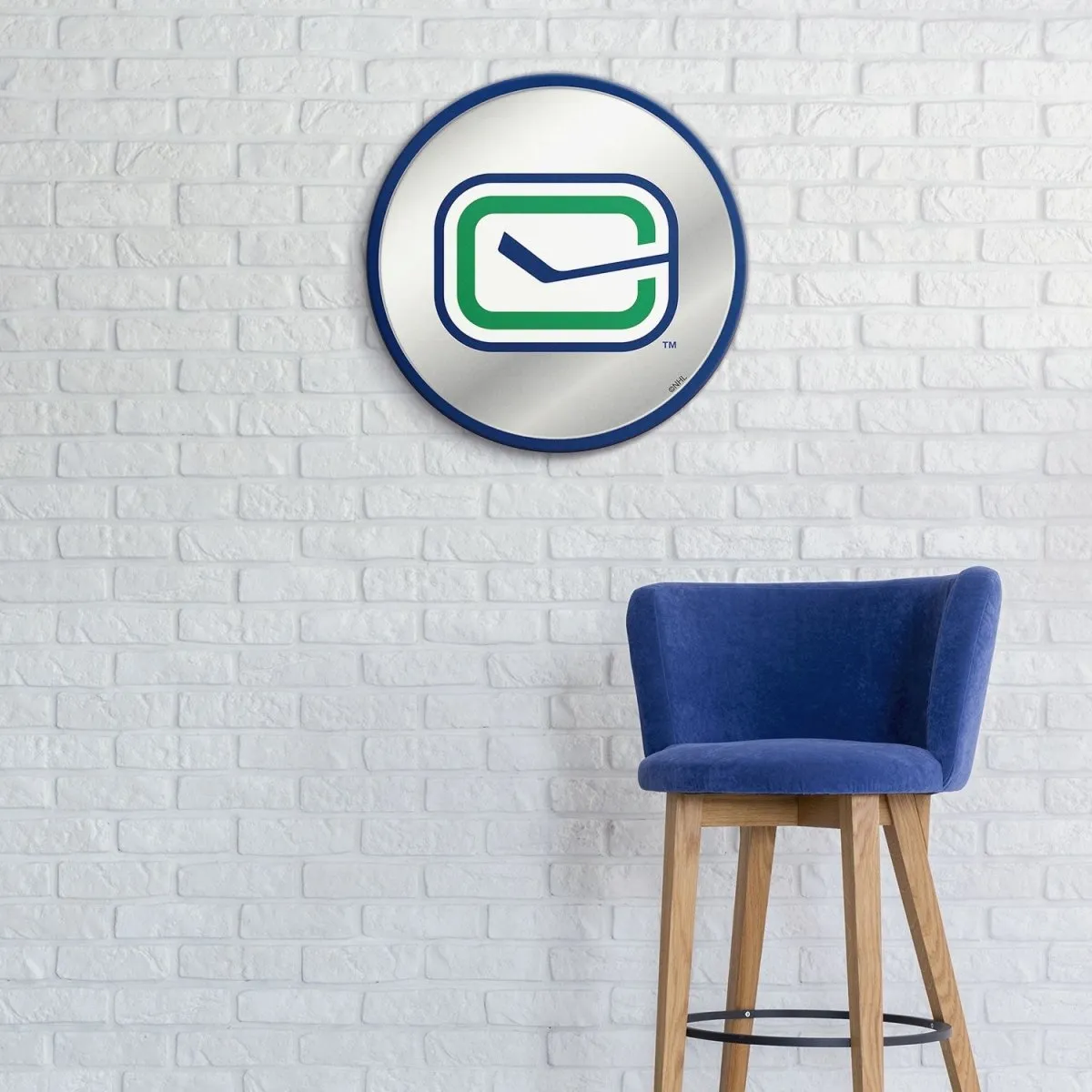 Vancouver Canucks: Secondary Logo - Modern Disc Mirrored Wall Sign