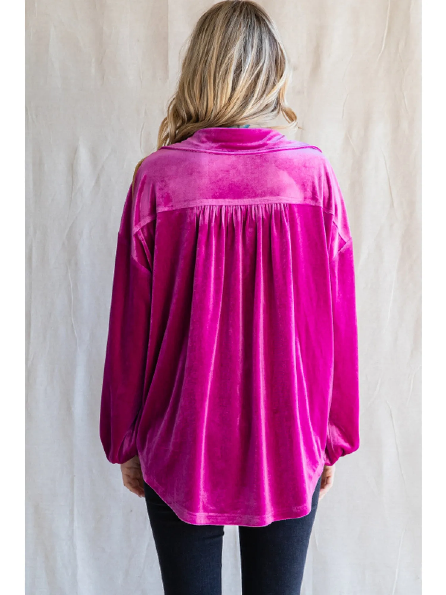 Velvet Top with V-Neck