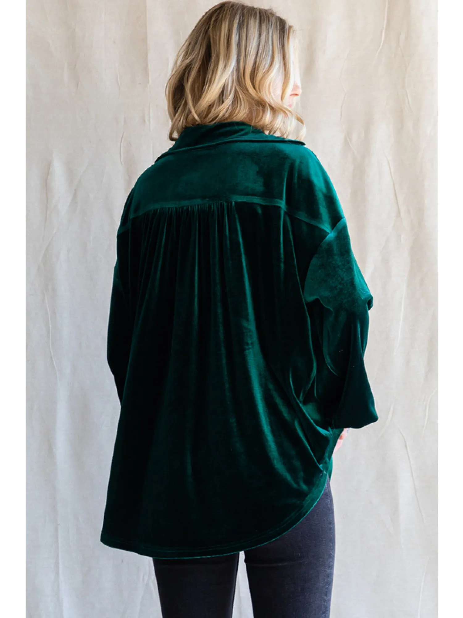 Velvet Top with V-Neck
