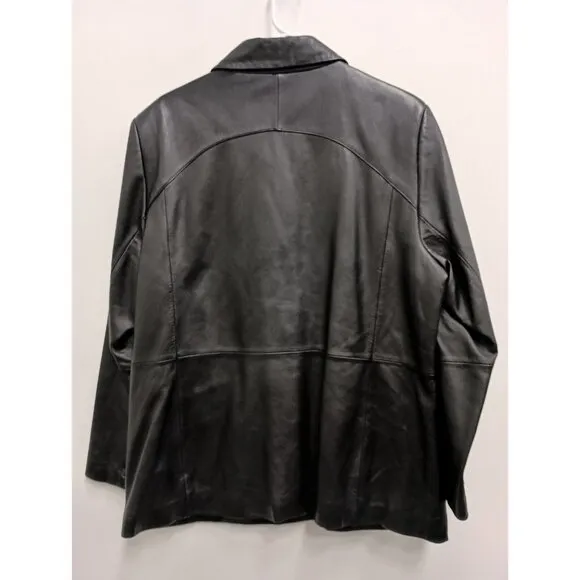 Vintage 90s Jerry Lewis Classic Luxuries Womens Leather Jacket Size Large Black
