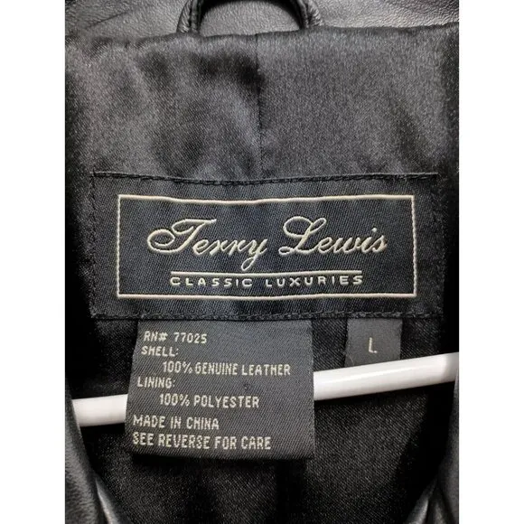 Vintage 90s Jerry Lewis Classic Luxuries Womens Leather Jacket Size Large Black