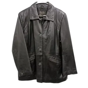 Vintage 90s Jerry Lewis Classic Luxuries Womens Leather Jacket Size Large Black