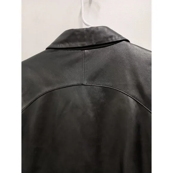 Vintage 90s Jerry Lewis Classic Luxuries Womens Leather Jacket Size Large Black