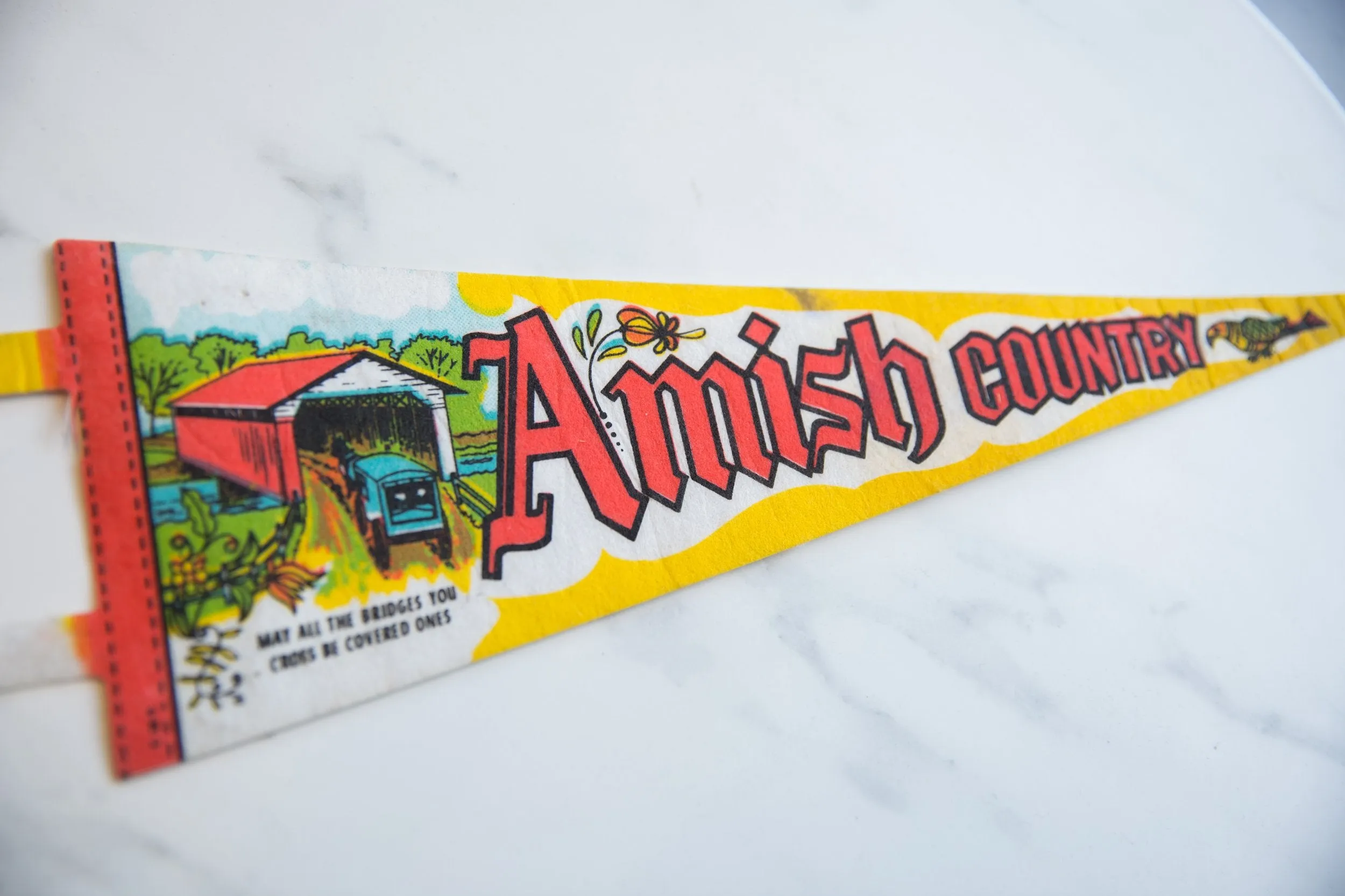 Vintage Amish Country Felt Flag
