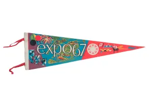 Vintage Expo 67 Montreal Canada Felt Flag