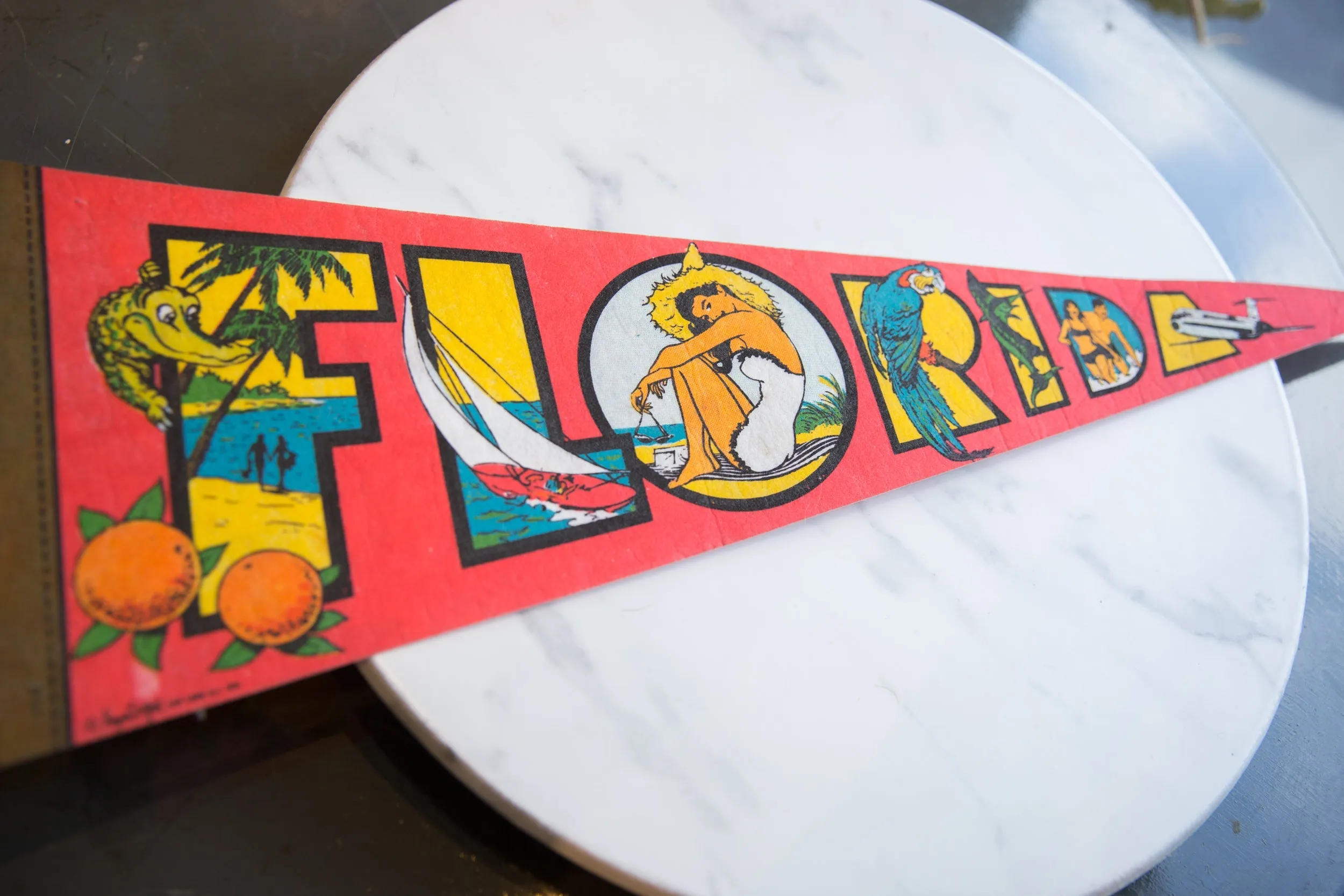 Vintage Florida Felt Flag