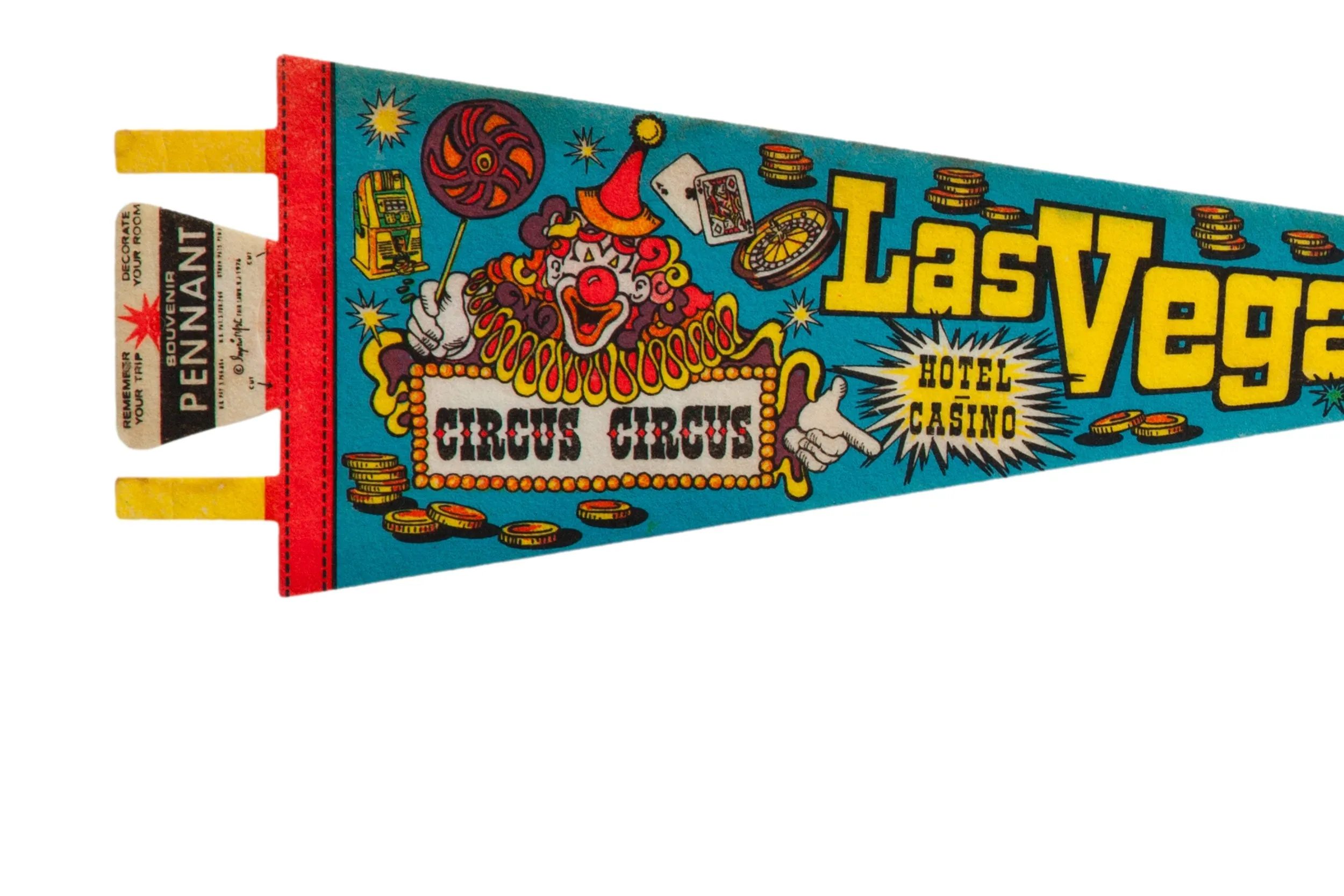 Vintage Las Vegas Circus Circus Felt Flag Pennant