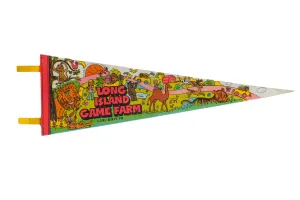 Vintage Long Island Game Farm Felt Flag Pennant