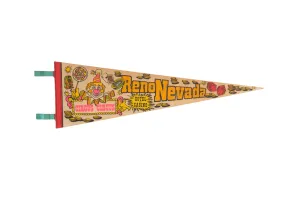 Vintage Reno Nevada Felt Flag