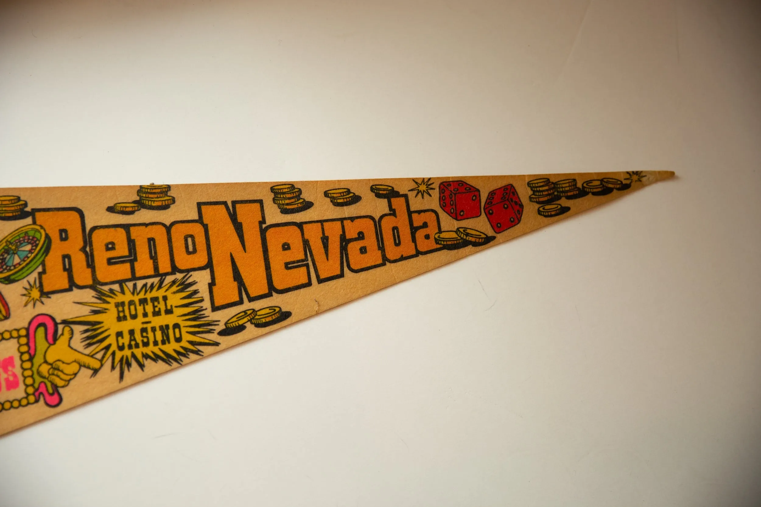 Vintage Reno Nevada Felt Flag